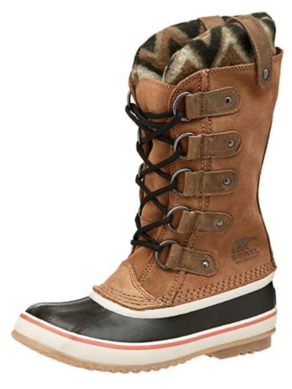 Sorel Joan of Arctic Knit Boot Waterproof Elk Leather Chevron Fleece Duck Winter